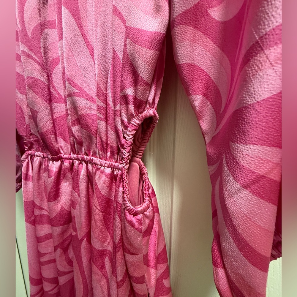 Taylor - Pink Swirl Print Midi Dress – Size 6 - Picture 4 of 5